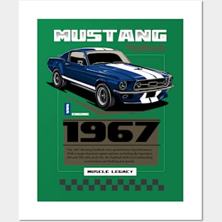 Mustang 1967 Fastback Posters and Art